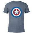 thumbnail image 1 of Marvel Captain America Symbol of Truth Sam Wilson Shield - Short Sleeve Blended T-Shirt for Adults - Customized-Navy Heather, 1 of 2