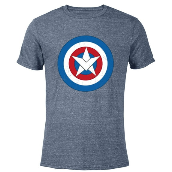 Marvel Captain America Symbol of Truth Sam Wilson Shield - Short Sleeve Blended T-Shirt for Adults - Customized-Navy Heather
