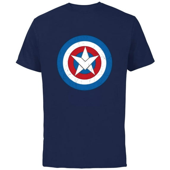 Marvel Captain America Symbol of Truth Sam Wilson Shield - Short Sleeve Cotton T-Shirt for Adults - Customized-Navy