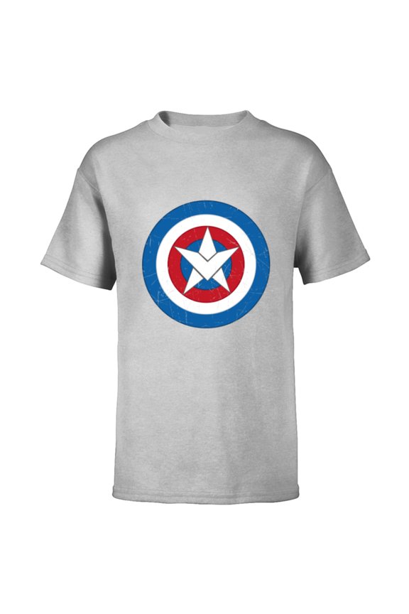 Captain America Symbol of Truth Sam Wilson Shield - Short Sleeve T-Shirt for Kids - Customized-Athletic Heather