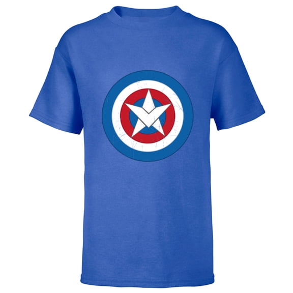 Marvel Captain America Symbol of Truth Sam Wilson Shield - Short Sleeve T-Shirt for Kids - Customized-Royal