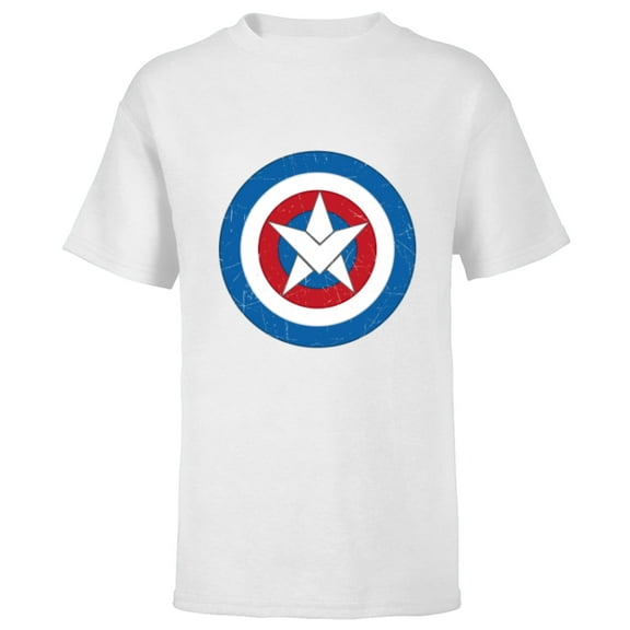 Marvel Captain America Symbol of Truth Sam Wilson Shield - Short Sleeve T-Shirt for Kids - Customized-White