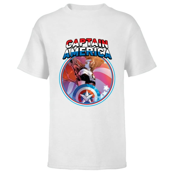 Marvel Captain America Symbol of Truth Sam Wilson - Short Sleeve T-Shirt for Kids - Customized-White