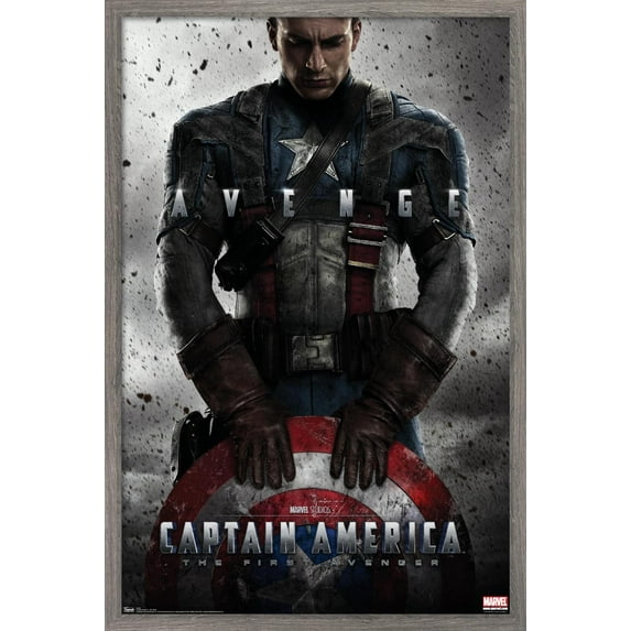 Marvel - Captain America - The First Avenger - One Sheet Wall Poster, 22.375" x 34", Framed