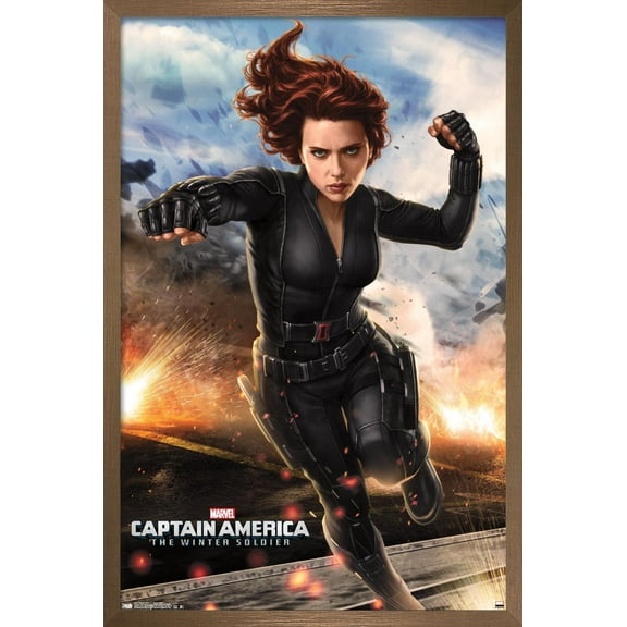Marvel - Captain America - The Winter Soldier - Black Widow Wall Poster, 14.725" x 22.375", Framed