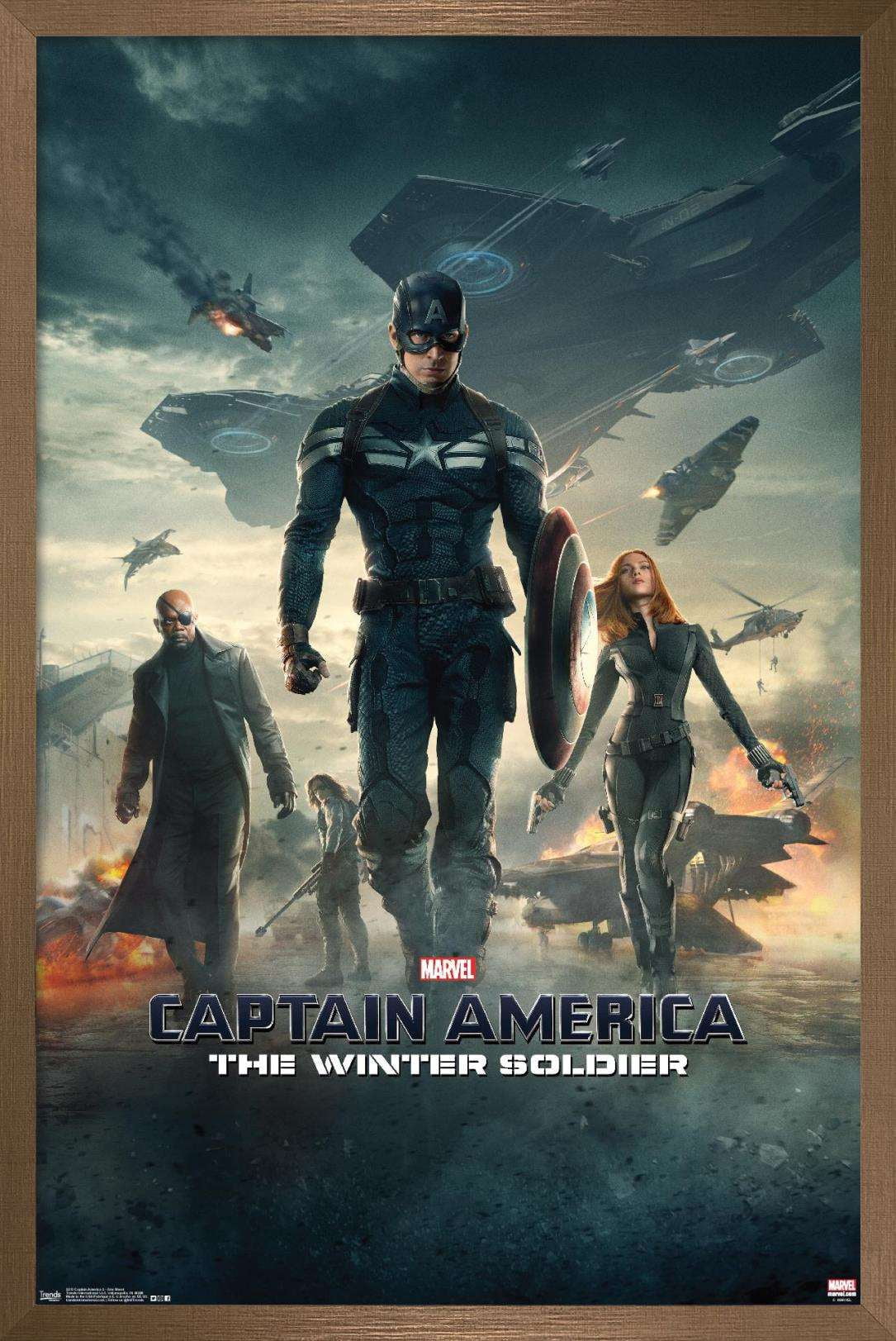 Marvel - Captain America - The Winter Soldier - One Sheet Wall Poster, 14.725" x 22.375", Framed