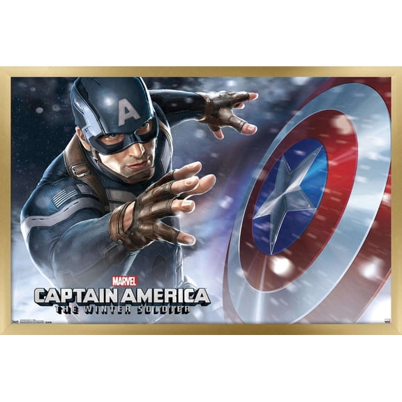 Marvel - Captain America - The Winter Soldier - Shield Wall Poster, 22.375" x 34", Framed
