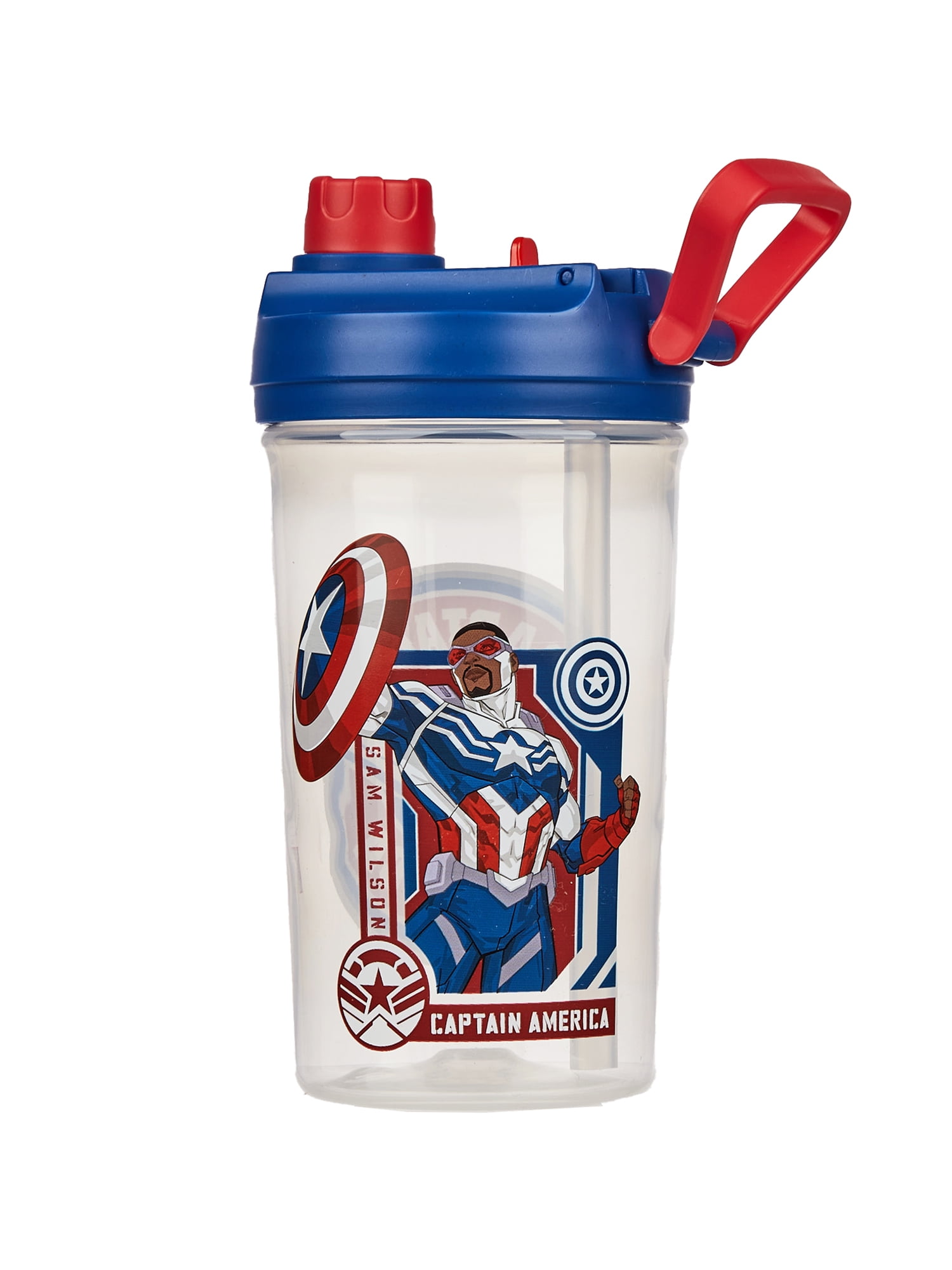 Marvel Captain America Water Reusable Plastic Water Bottle 16oz White