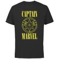 thumbnail image 1 of Marvel Captain Marvel 90s Logo - Short Sleeve Cotton T-Shirt for Adults - Customized-Black, 1 of 5