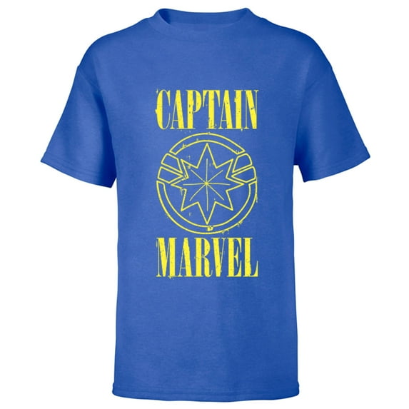 Marvel Captain Marvel 90s Logo - Short Sleeve T-Shirt for Kids - Customized-Royal