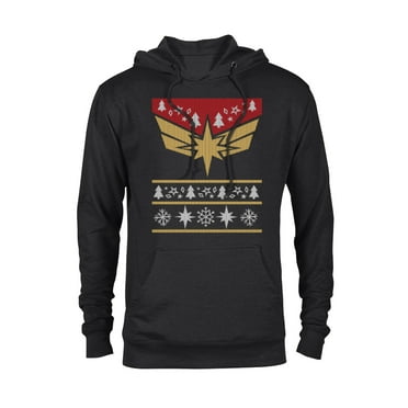 Marvel Captain Marvel Carol Danvers Holiday Sweater - Pullover Hoodie for Adults - Customized-Black