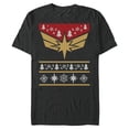 thumbnail image 1 of Marvel Captain Marvel Carol Danvers Holiday Sweater - Short Sleeve Blended T-Shirt for Adults - Customized-Dark Heather, 1 of 5