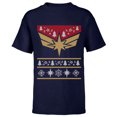 thumbnail image 1 of Marvel Captain Marvel Carol Danvers Holiday Sweater - Short Sleeve T-Shirt for Kids - Customized-Navy, 1 of 5