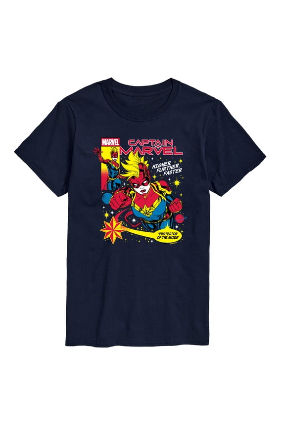 - Captain Marvel Comic - Men's Short Sleeve Graphic T-Shirt