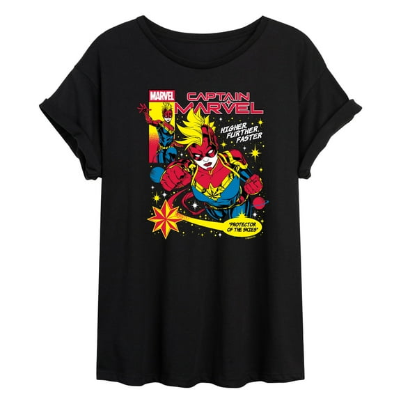 Marvel - Captain Marvel Comic - Women's Oversized Graphic T-Shirt