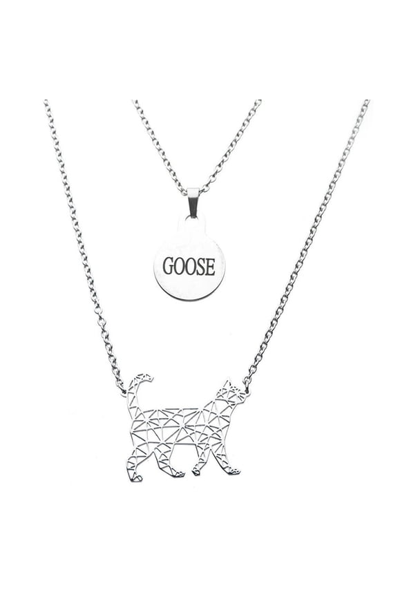 Marvel Captain Marvel Goose Silver 2 Tiered Pendant Necklace