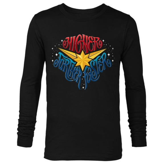 Marvel Captain Marvel Higher Further Faster Star - Long Sleeve T-Shirt for Men - Customized-Black
