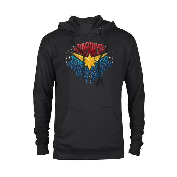 Marvel Captain Marvel Higher Further Faster Star - Pullover Hoodie for Adults - Customized-Black
