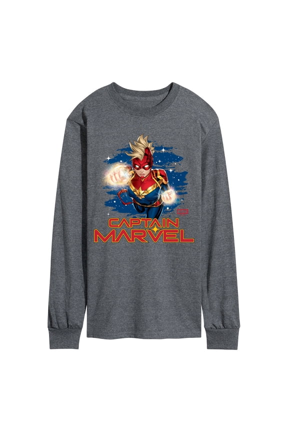 - Captain Marvel Logo - Men's Long Sleeve Graphic T-Shirt