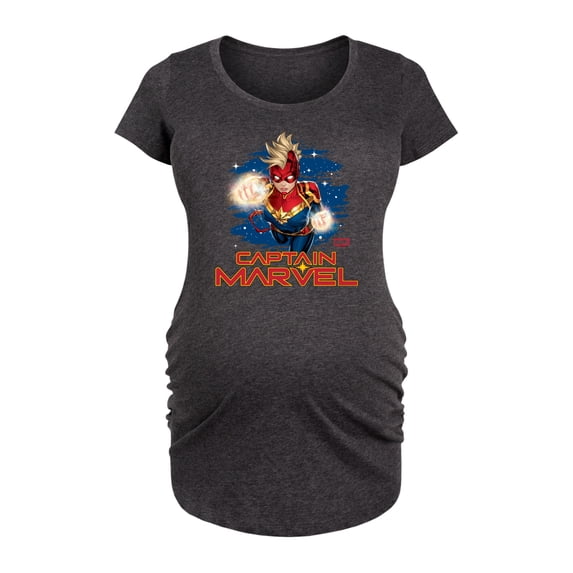 Marvel - Captain Marvel Logo - Women's Maternity Scoop Neck Graphic T-Shirt