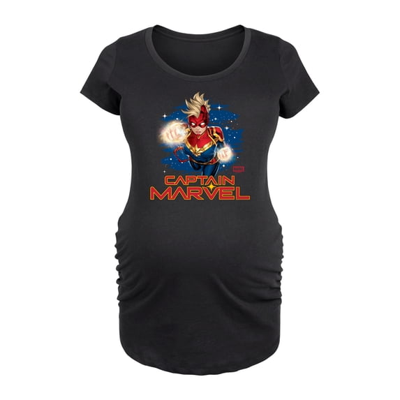 Marvel - Captain Marvel Logo - Women's Maternity Scoop Neck Graphic T-Shirt
