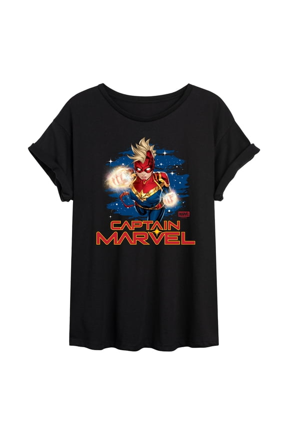 - Captain Marvel Logo - Women's Oversized Graphic T-Shirt