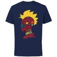 thumbnail image 1 of Marvel Captain Marvel Mohawk I Saved The World Today - Short Sleeve Cotton T-Shirt for Adults - Customized-Navy, 1 of 5
