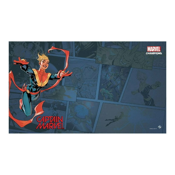 Marvel Champions The Card Game: Captain Marvel Slip-Resistant Game Mat 24" x 12"