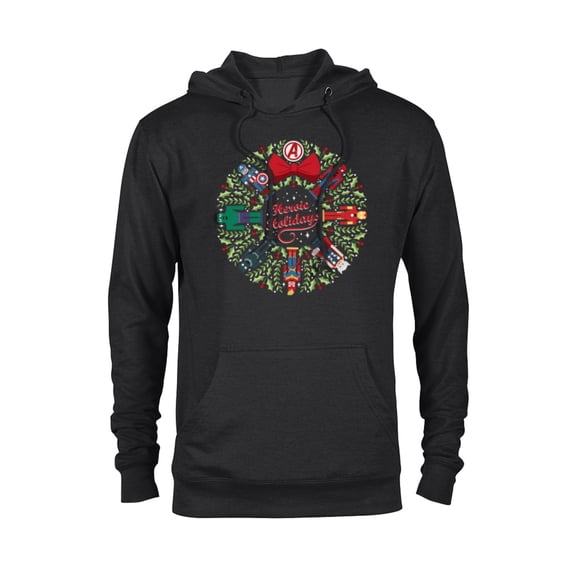Marvel Christmas Avengers Nutcrackers Wreath Heroic Holidays - Pullover Hoodie for Adults - Customized-Black