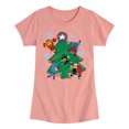 thumbnail image 1 of Marvel - Christmas Sketch - Youth Girls Short Sleeve T-Shirt, 1 of 4