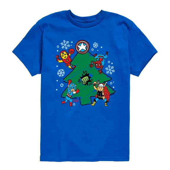 Marvel - Christmas Sketch - Youth Short Sleeve Graphic T-Shirt
