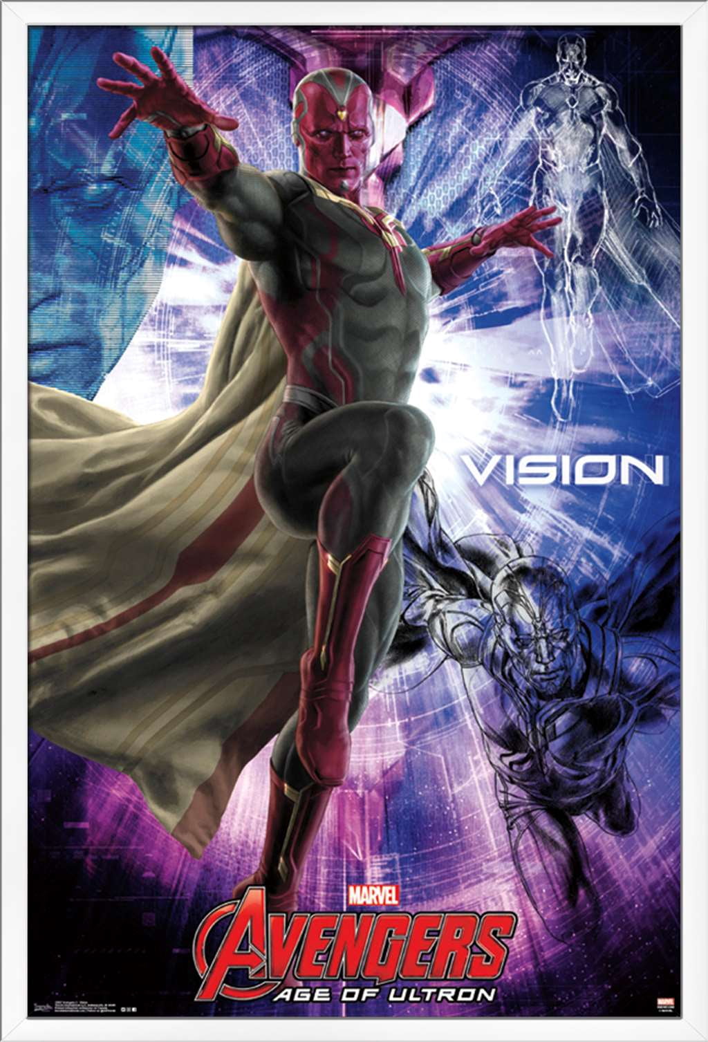 Marvel Cinematic Universe - Avengers - Age of Ultron - Vision Wall Poster, 22.375" x 34", Framed