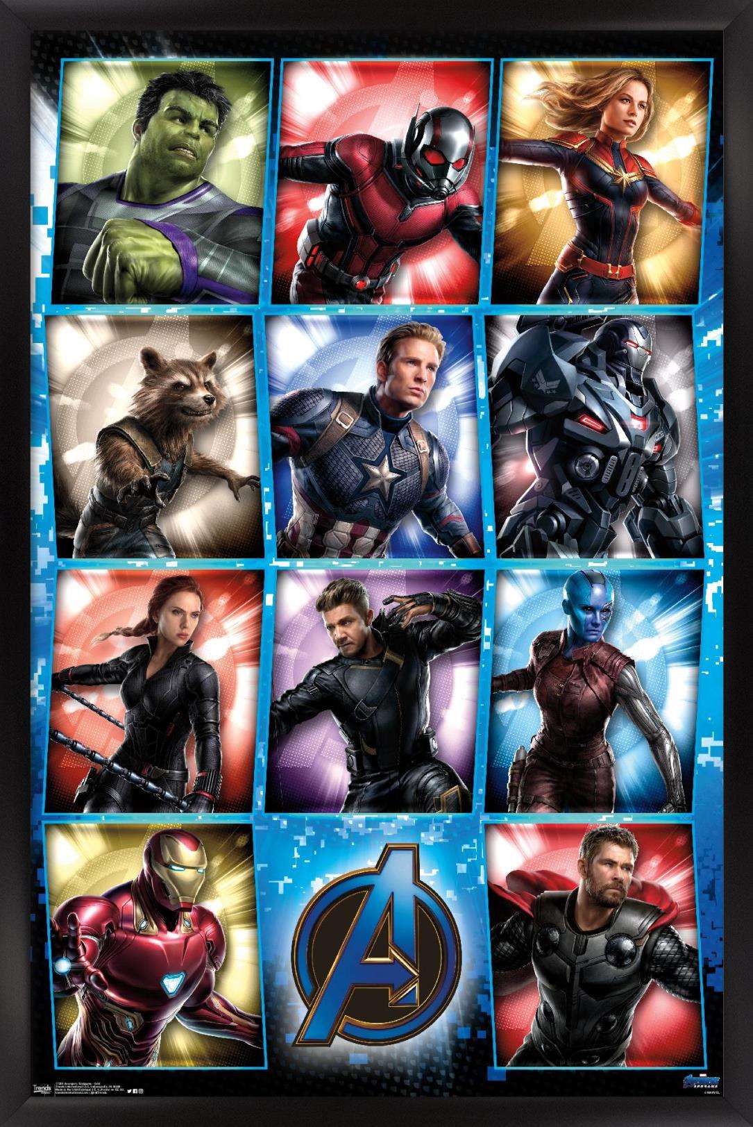 Marvel Cinematic Universe - Avengers - Endgame - Grid Wall Poster, 14.725" x 22.375", Framed