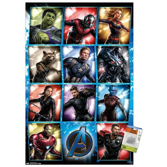 Marvel Cinematic Universe - Avengers - Endgame - Grid Wall Poster with Push Pins, 22.375" x 34"