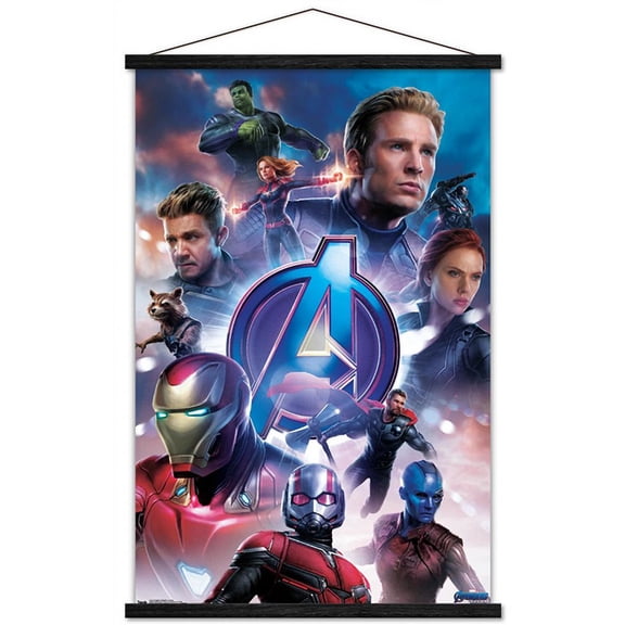 Marvel Cinematic Universe - Avengers - Endgame - Group Wall Poster with Wooden Magnetic Frame, 22.375" x 34"