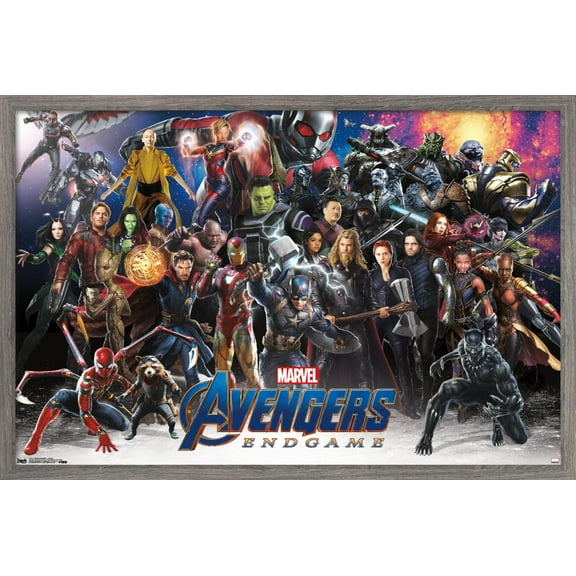 Marvel Cinematic Universe - Avengers - Endgame - Lineup Wall Poster, 22.375" x 34", Framed