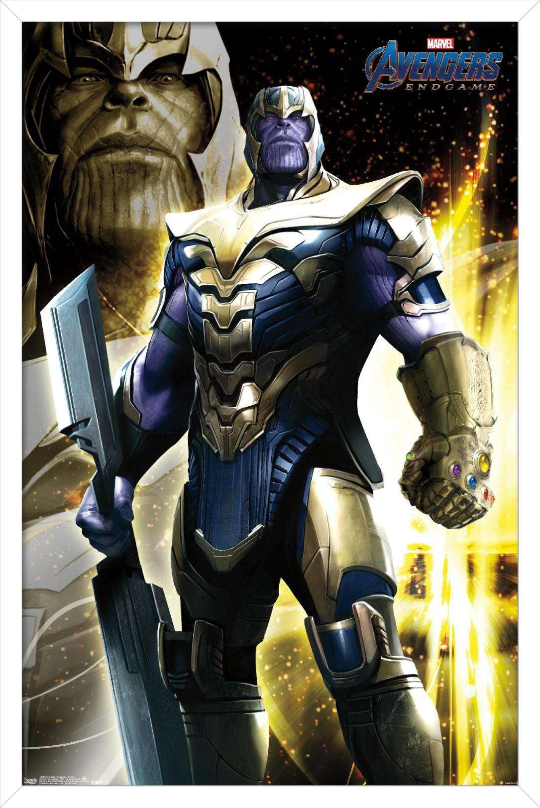 Marvel Cinematic Universe - Avengers - Endgame - Thanos Wall Poster, 14.725" x 22.375", Framed