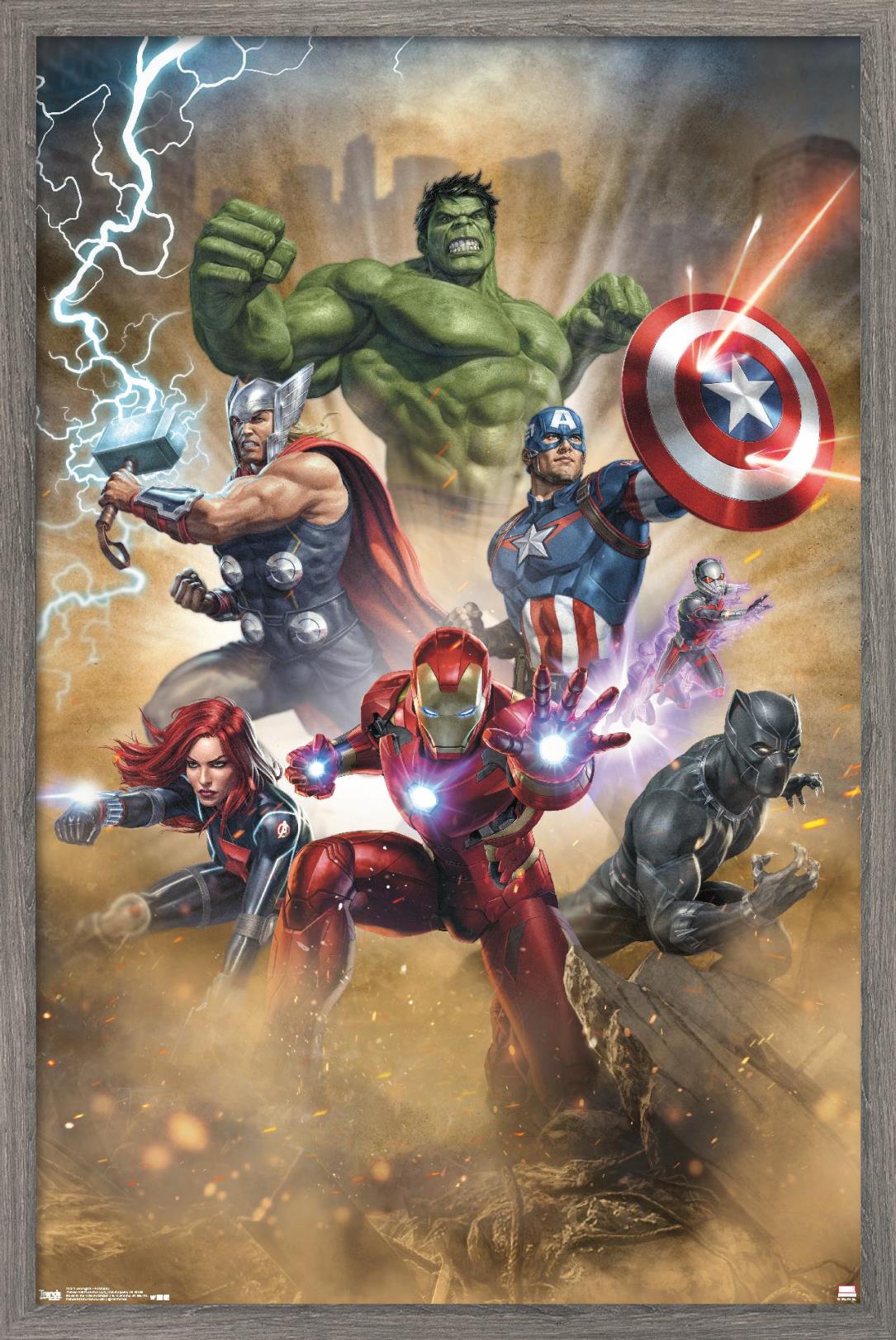 Marvel Cinematic Universe - Avengers - Fantastic Wall Poster, 14.725" x 22.375", Framed