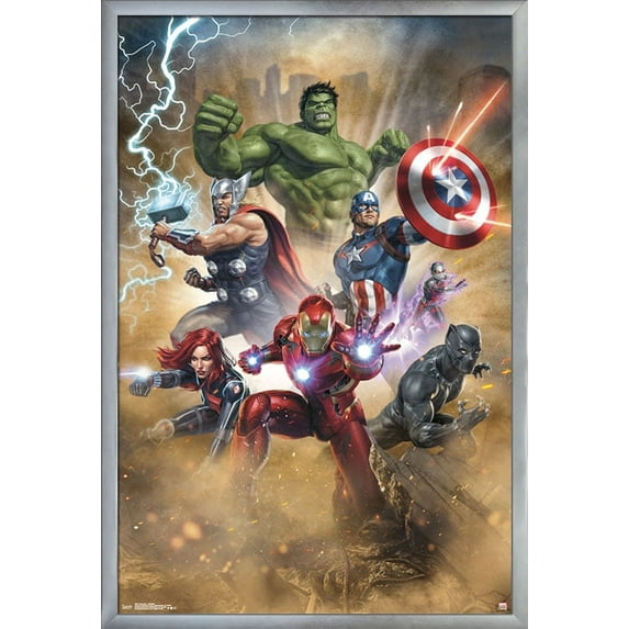 Marvel Cinematic Universe - Avengers - Fantastic Wall Poster, 22.375" x 34", Framed
