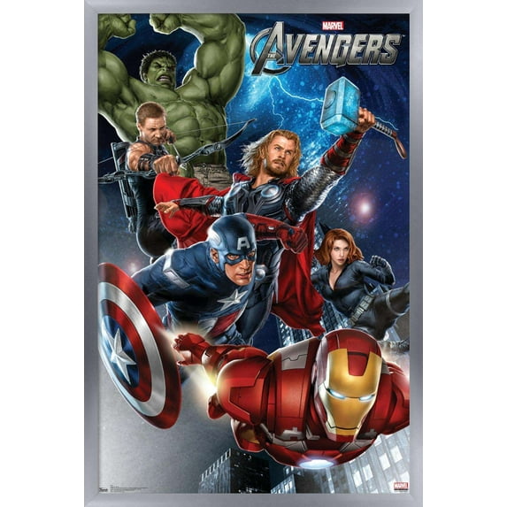 Marvel Cinematic Universe - Avengers - Group Wall Poster, 14.725" x 22.375", Framed