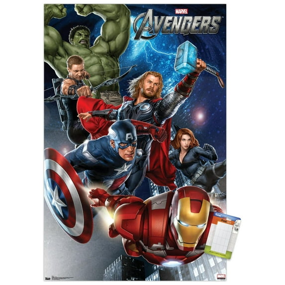 Marvel Cinematic Universe - Avengers - Group Wall Poster, 14.725" x 22.375"