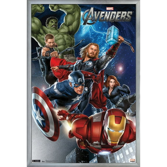 Marvel Cinematic Universe - Avengers - Group Wall Poster, 22.375" x 34", Framed