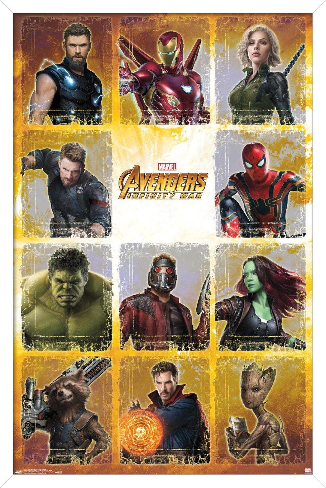 Marvel Cinematic Universe - Avengers - Infinity War - Collage Wall Poster, 14.725" x 22.375", Framed