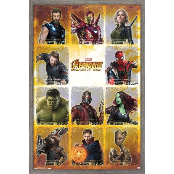 Marvel Cinematic Universe - Avengers - Infinity War - Collage Wall Poster, 22.375" x 34", Framed