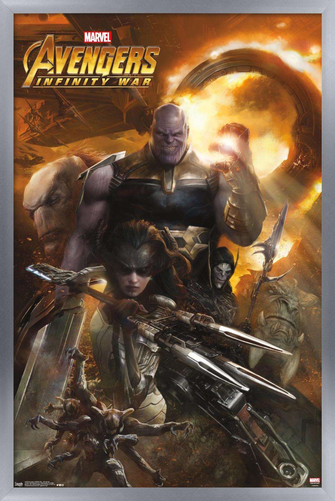 Marvel Cinematic Universe - Avengers - Infinity War - EVil Group Wall Poster, 14.725" x 22.375", Framed