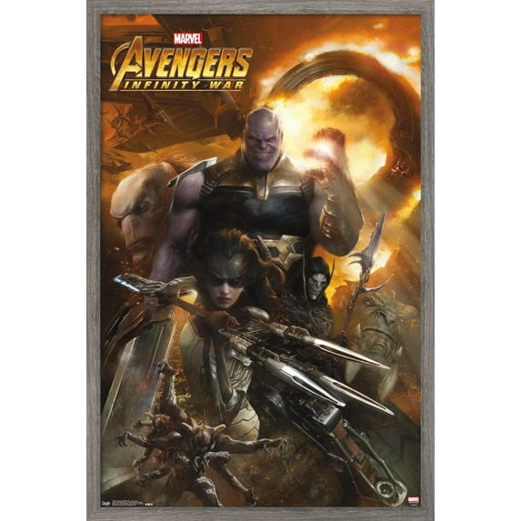 Marvel Cinematic Universe - Avengers - Infinity War - EVil Group Wall Poster, 14.725" x 22.375", Framed