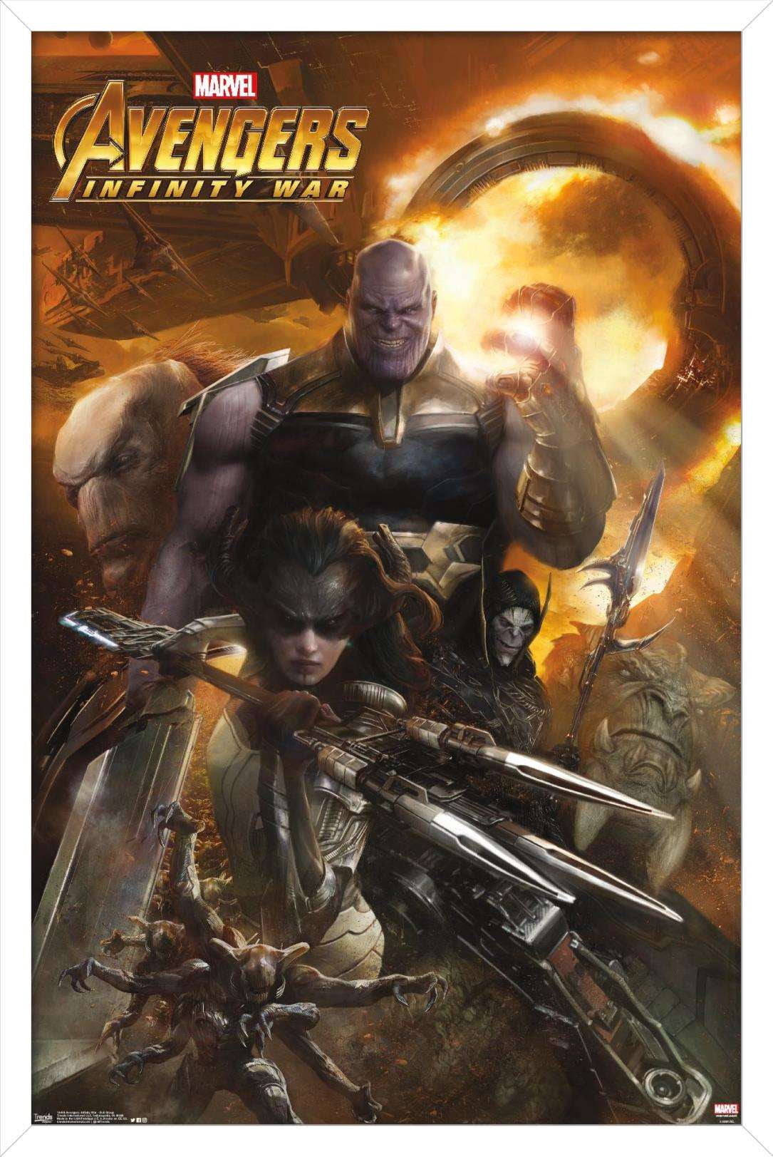 Marvel Cinematic Universe - Avengers - Infinity War - EVil Group Wall Poster, 14.725" x 22.375", Framed