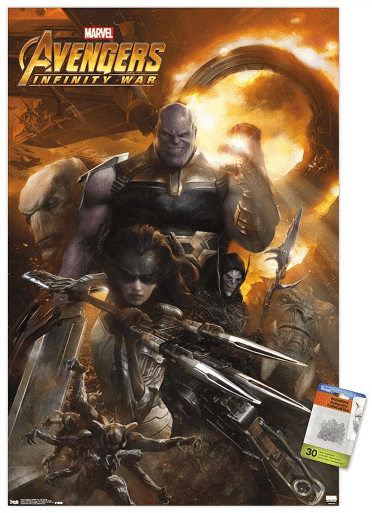 Marvel Cinematic Universe - Avengers - Infinity War - EVil Group Wall Poster with Push Pins, 22.375" x 34"