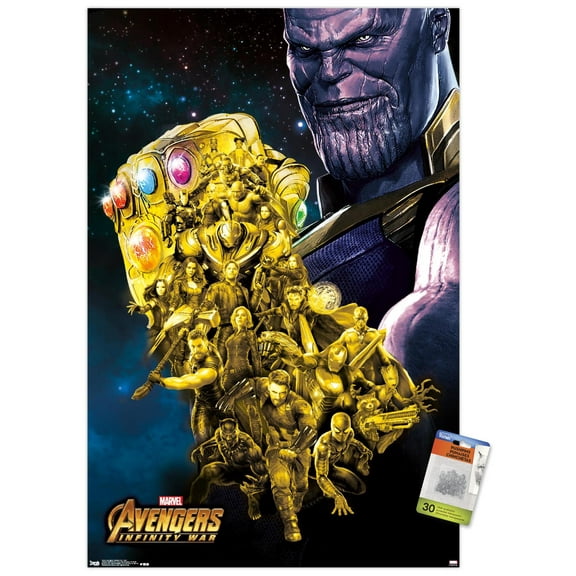 Marvel Cinematic Universe - Avengers - Infinity War - Fist Wall Poster with Push Pins, 22.375" x 34"