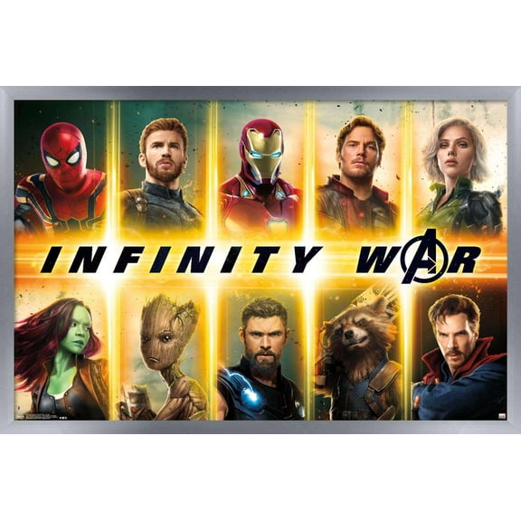 Marvel Cinematic Universe - Avengers - Infinity War - Group Wall Poster, 14.725" x 22.375", Framed